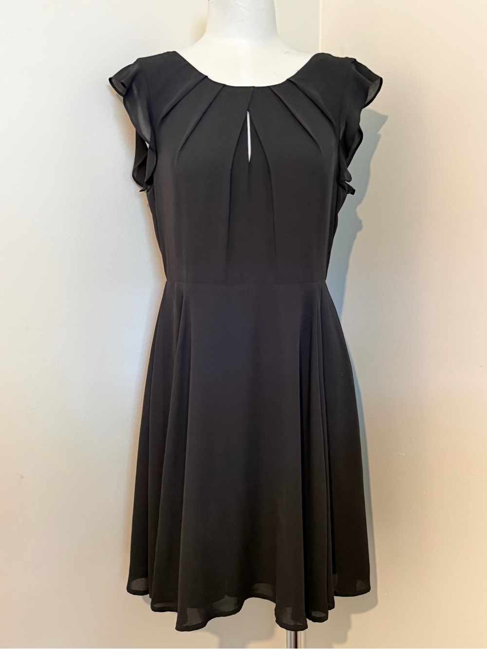 Express Black Mini Dress with Flutter Sleeves